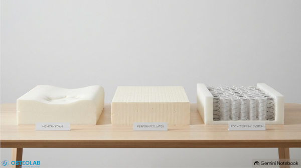 Confronto tra materiali per cuscino cervicale ergonomico: memory foam, lattice e molle